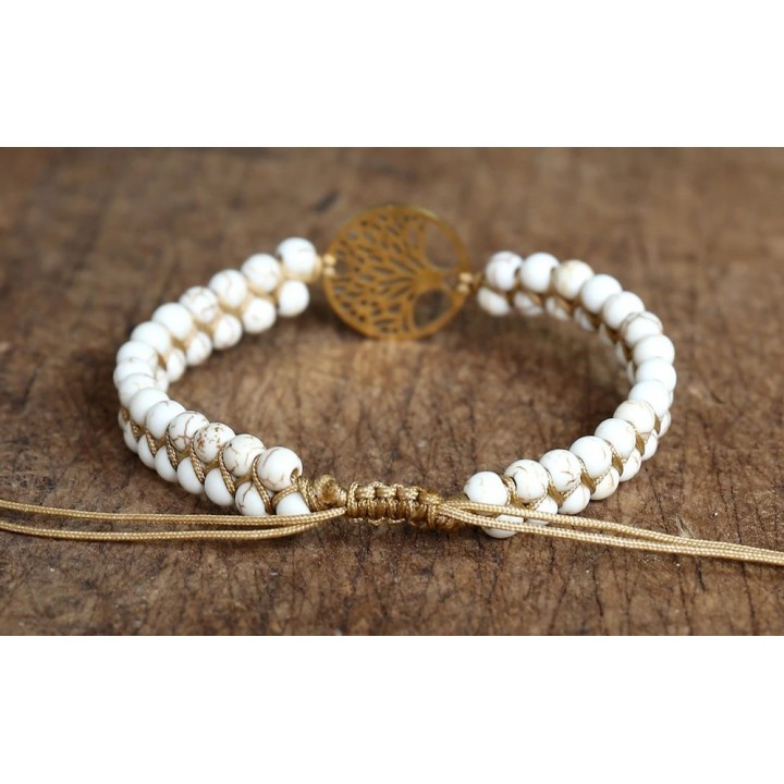 Bracelet - Howlite & Arbre de vie