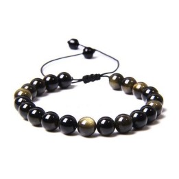 Bracelet d'Obsidienne dorée