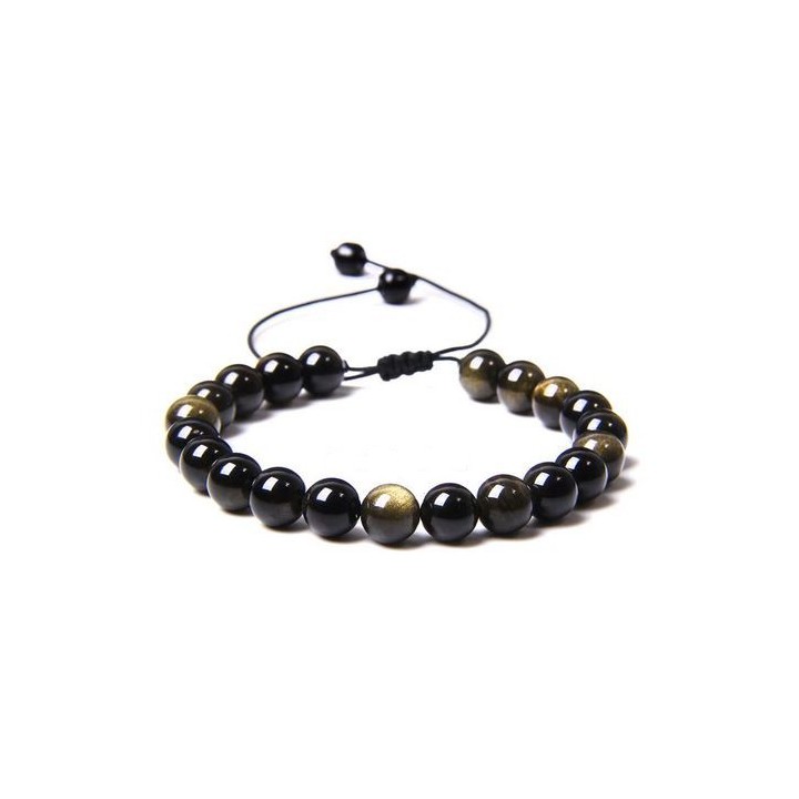 Bracelet d'Obsidienne dorée