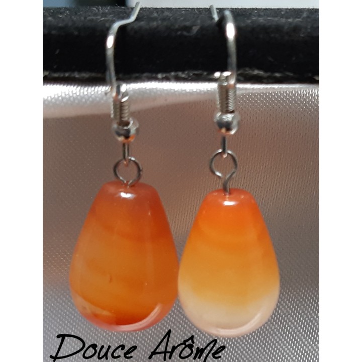 Boucles d'oreilles en Agate rouge