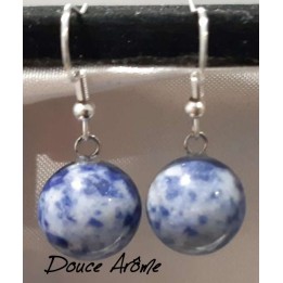Boucles d'oreilles en Sodalite