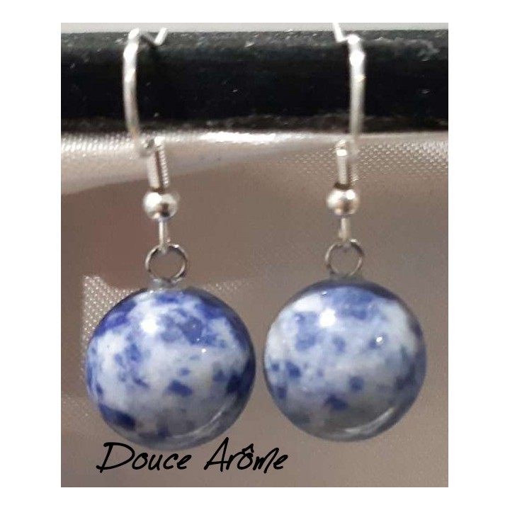 Boucles d'oreilles en Sodalite