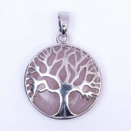 Collier Arbre de vie Qartz rose