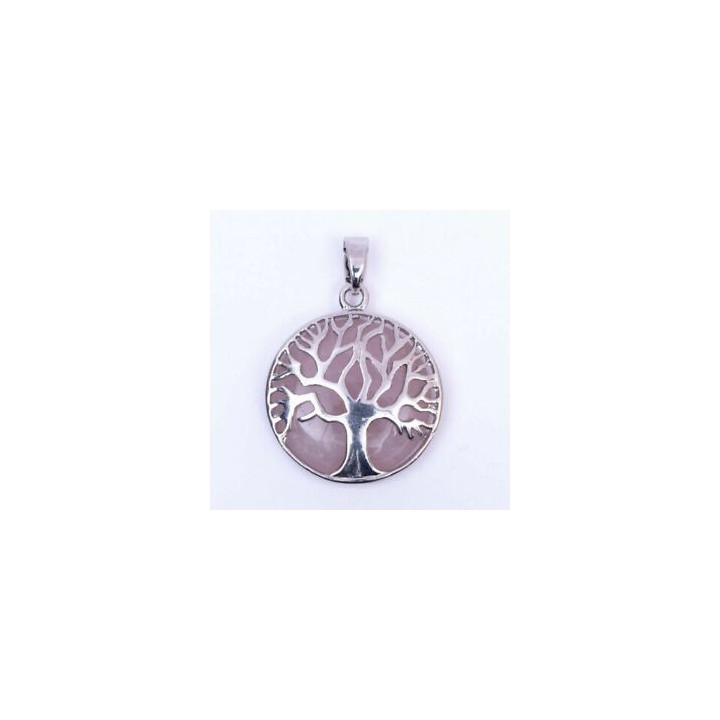 Collier Arbre de vie Qartz rose