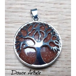 Pendentif Arbre de vie Goldstone