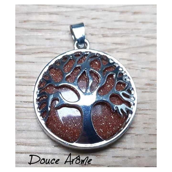 Pendentif Arbre de vie Goldstone