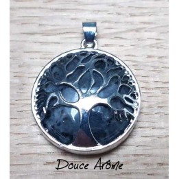 Pendentif Arbre de vie Agate grise