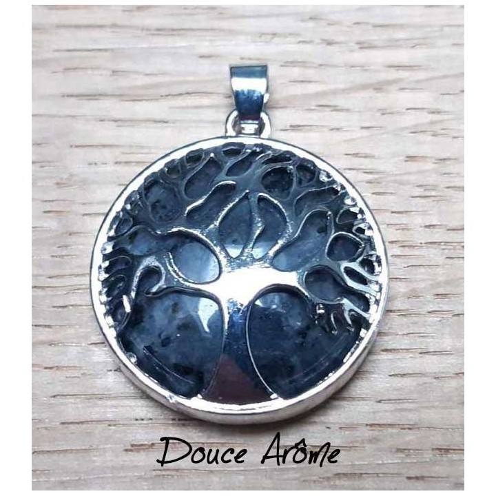 Pendentif Arbre de vie Agate grise
