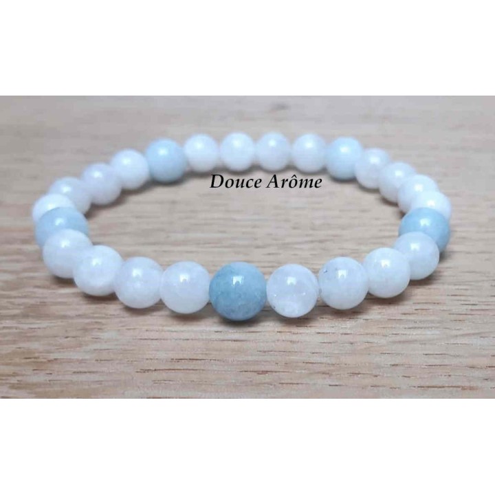 Bracelet Pierre de lune & Aigue-Marine