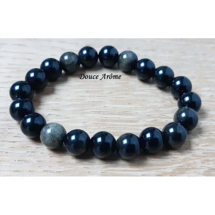 Bracelet d'Obsidienne dorée
