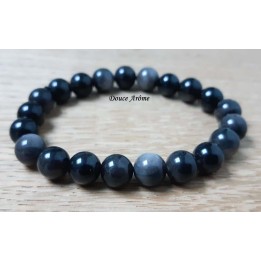 Bracelet d'Obsidienne Argentée