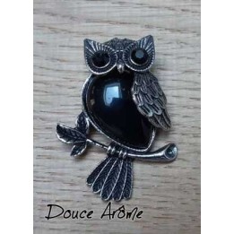 Pendentif chouette en Agate noire