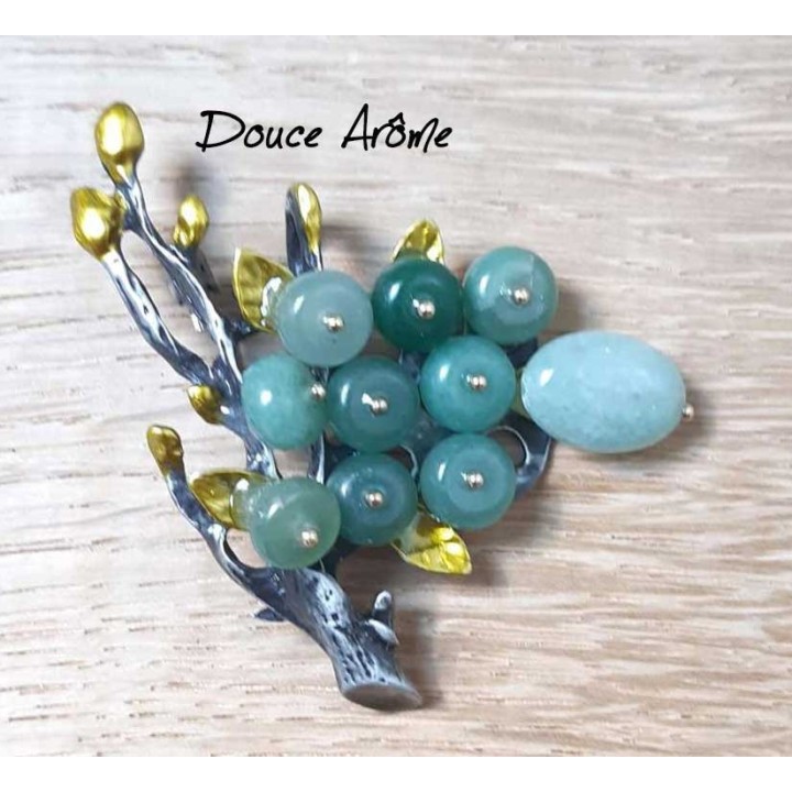 Broche Arbuste en Aventurine