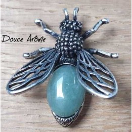 Broche Abeille en Aventurine
