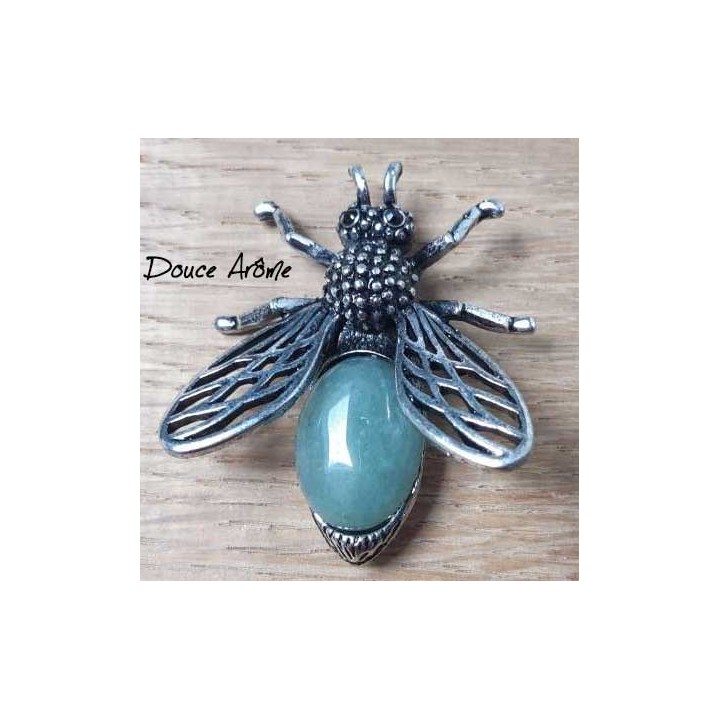 Broche Abeille en Aventurine