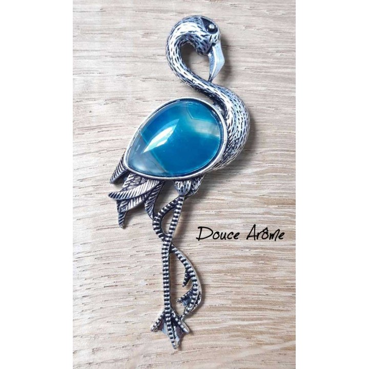 Broche Famant en Agate bleue