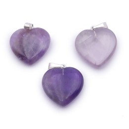 Pendentif coeur en Améthyste