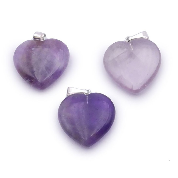 Pendentif coeur en Améthyste