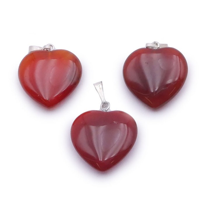 Pendentif coeur en Cornaline