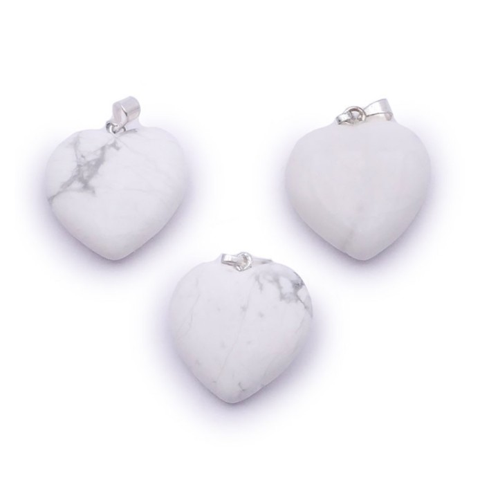 Pendentif coeur en Howlite