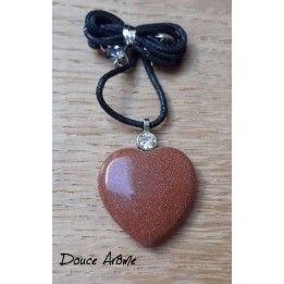 Pendentif coeur en Goldstone