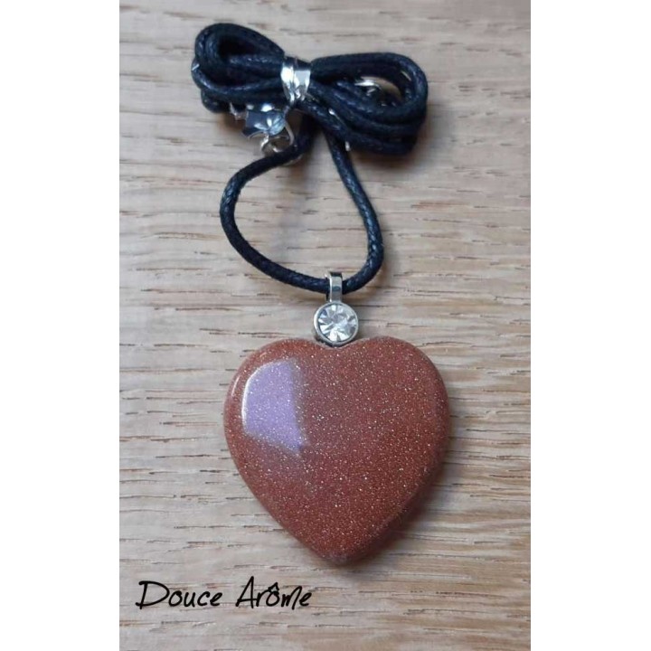 Pendentif coeur en Goldstone