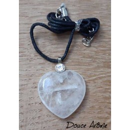 Pendentif coeur en Cristal de Roche