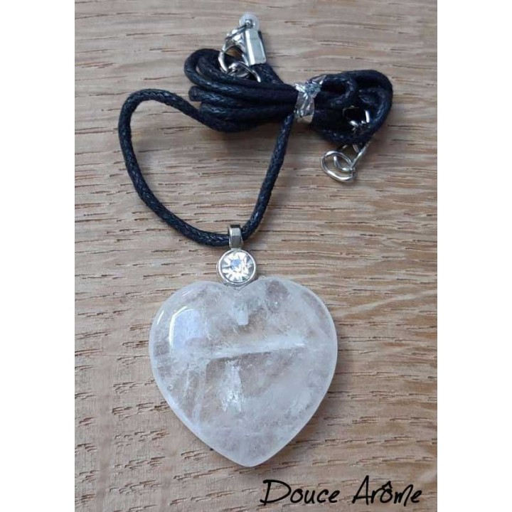 Pendentif coeur en Cristal de Roche