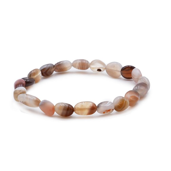 Bracelet de Pierre d'Agate de Botswana