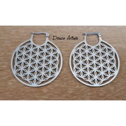 Boucles d'oreilles Créole Fleur de Vie