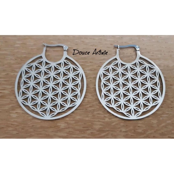 Boucles d'oreilles Créole Fleur de Vie