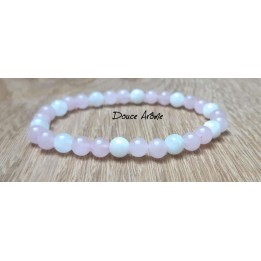 Bracelet Quartz rose & Pierre de lune 