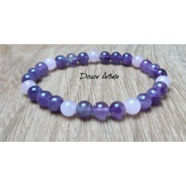 Bracelet Amethyste & Quarz rose