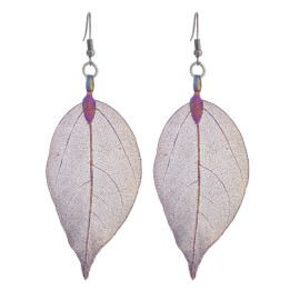 Véritables feuilles en Boucles d'oreilles - "Multicolor"
