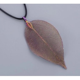 Véritable feuille en Pendentif - "Multicolor"