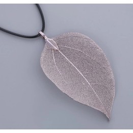 Véritable feuille en Pendentif - "violet"
