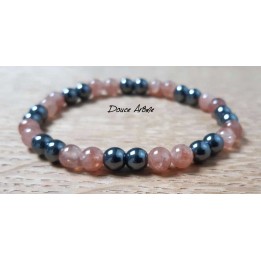 Bracelet de Pierre de Soleil & Hématite