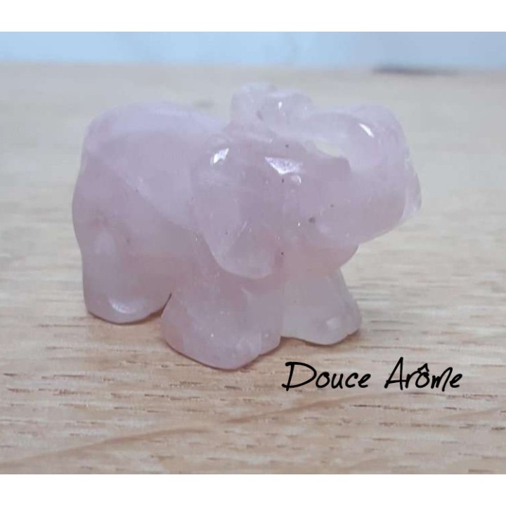 Elephant en Quartz Rose