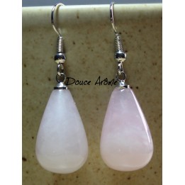 Boucles d'oreilles en Quartz rose