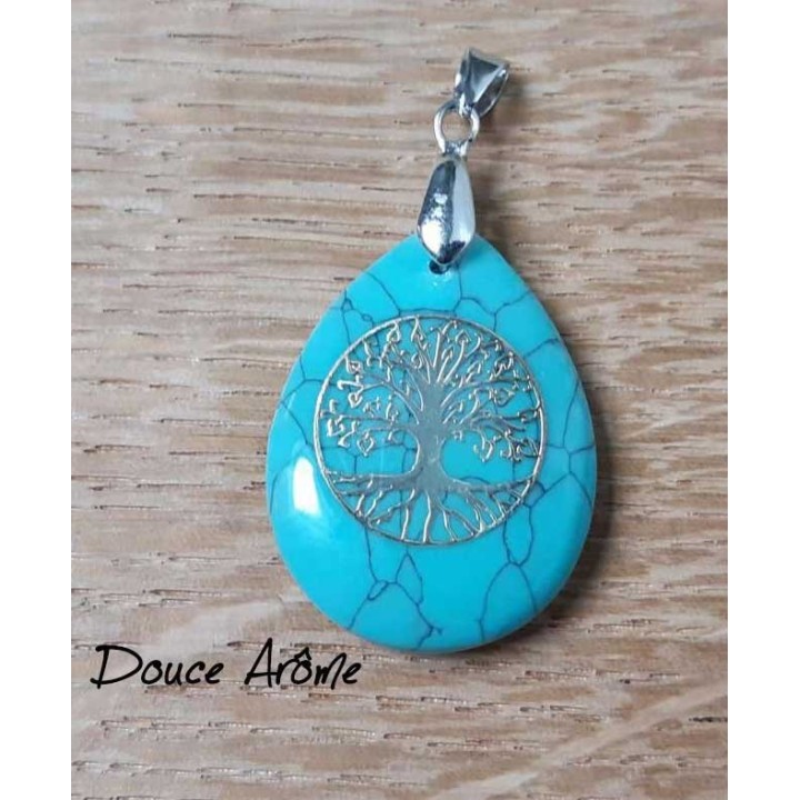 Pendentif Arbre de vie Turquoise