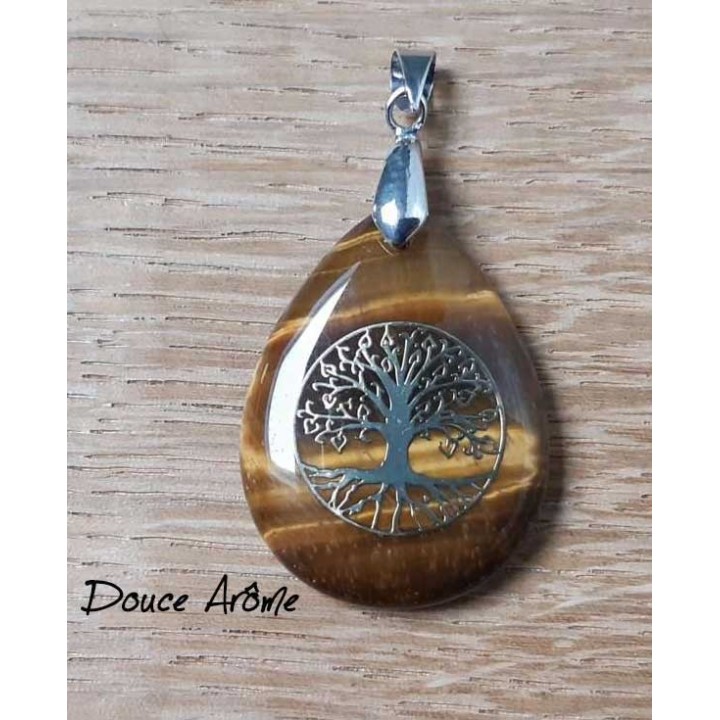 Pendentif Arbre de vie Oeil du Tigre