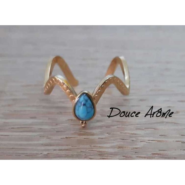 Bague dorée de Turquoise