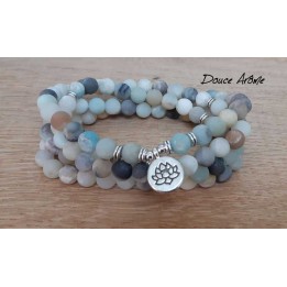 Mala 108 perles d'Amazonite
