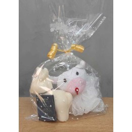 Box Bain - Fleur de Douche Animaux & Savon au Lait d'Anesse