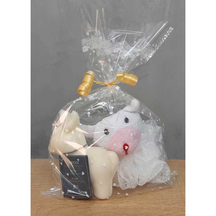 Box Bain - Fleur de Douche Animaux & Savon au Lait d'Anesse