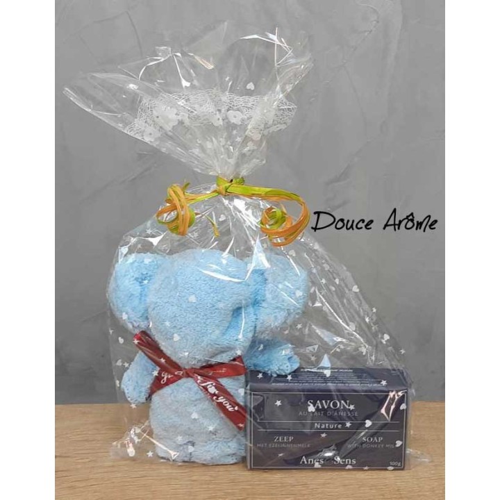 Box Bain - Serviette de Bain Ourson & Savon au Lait d'Anesse