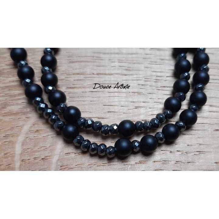 Chapelet en Onyx & Hématite