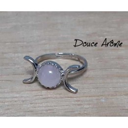 Bague Lune en Quartz rose