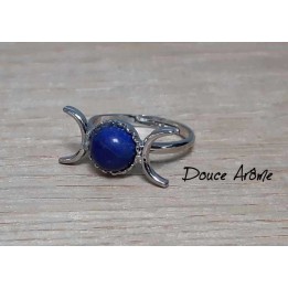 Bague Lune en Lapis Lazuli