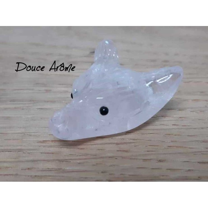 Loup en Quartz rose